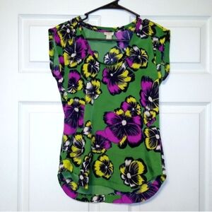 Tropical floral blouse by J. Crew